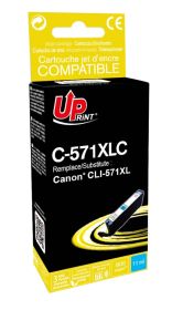 COMPATIBLE HAUT DE GAMME CANON - CLI-571XL Cyan (11 ml) Cartouche remanufacturée Canon Qualité Premium (puce intégrée)